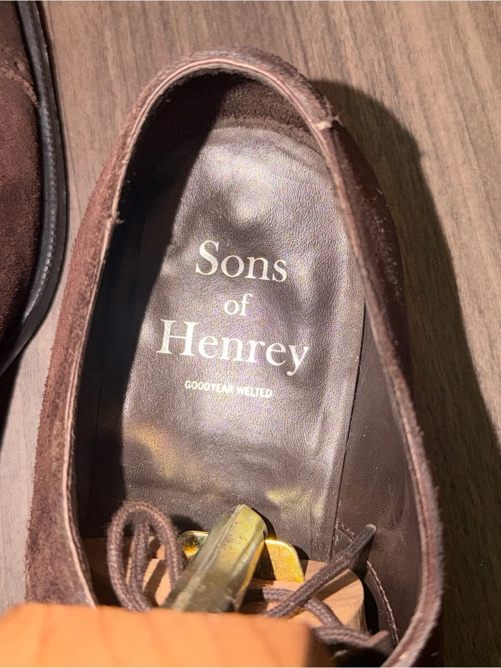 Sons of Henry Men's Brown Suede Cap-Toe Oxford Dress Shoes UK 7.5 US 8.5